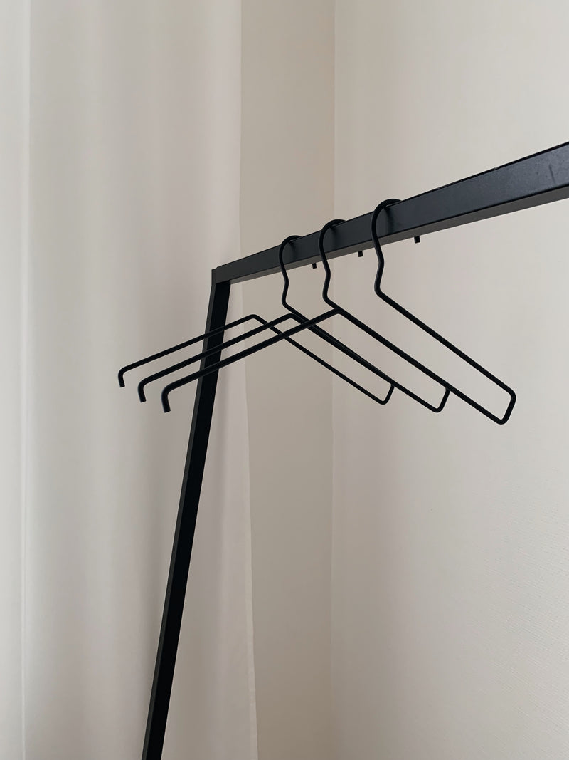 Lume smart hanger in action. Hang your clothes without stretching the  neckline☝🏼