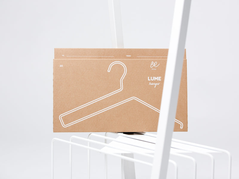BEdesign Lume Coat Hanger Set of 3 Soft Grey Gift Box